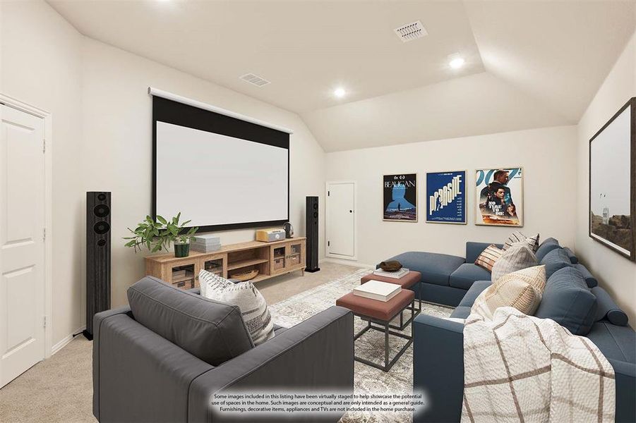 Furnished interior view inside a new home in Sunrise at Garden Valley 60-79, Waxahachie (Image 15).