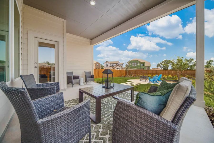 Representative exterior details of a home built from the Carlisle by Chesmar Homes in Stillwater Ranch, Buda (Image 3).