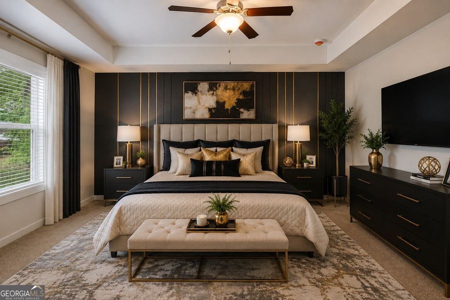 Furnished interior view inside a new home in The Fairways at Mirror Lake, Villa Rica (Image 45).