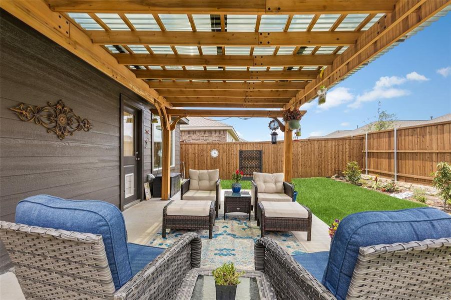 Exterior details and patio area of a home in , Pilot Point (Image 4). Exterior details and patio area of a home in , Pilot Point (Image 4).
