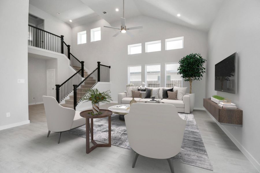 Virtually Staged - Living Room. Sample photo of completed home with similar floor plan. Actual colors and selections may vary. Virtually Staged - Living Room. Sample photo of completed home with similar floor plan. Actual colors and selections may vary.