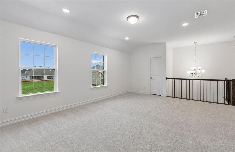Spacious game room on second level