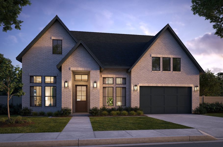 Representative exterior photo of a completed home built from the Bennett by Southgate Homes in Painted Tree 60' Series, McKinney, TX (Image 1). Representative exterior photo of a completed home built from the Bennett by Southgate Homes in Painted Tree 60' Series, McKinney, TX (Image 1).