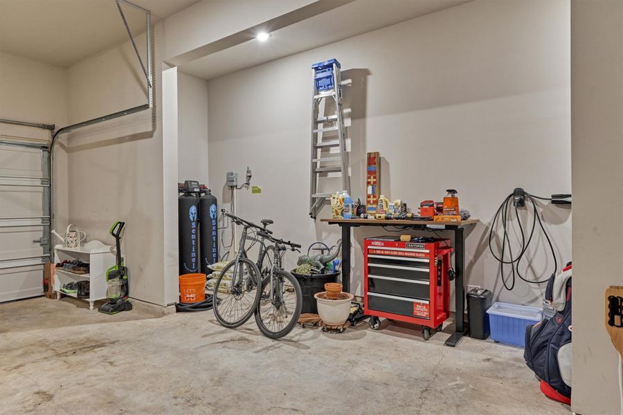 Additional Bump Out in Garage...Great for storage and houses the water softner system