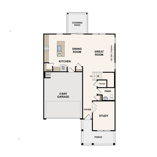 2D floor plan layout of this home in Canebrake at Hickory Hills, Old Hickory, TN (Image 4).