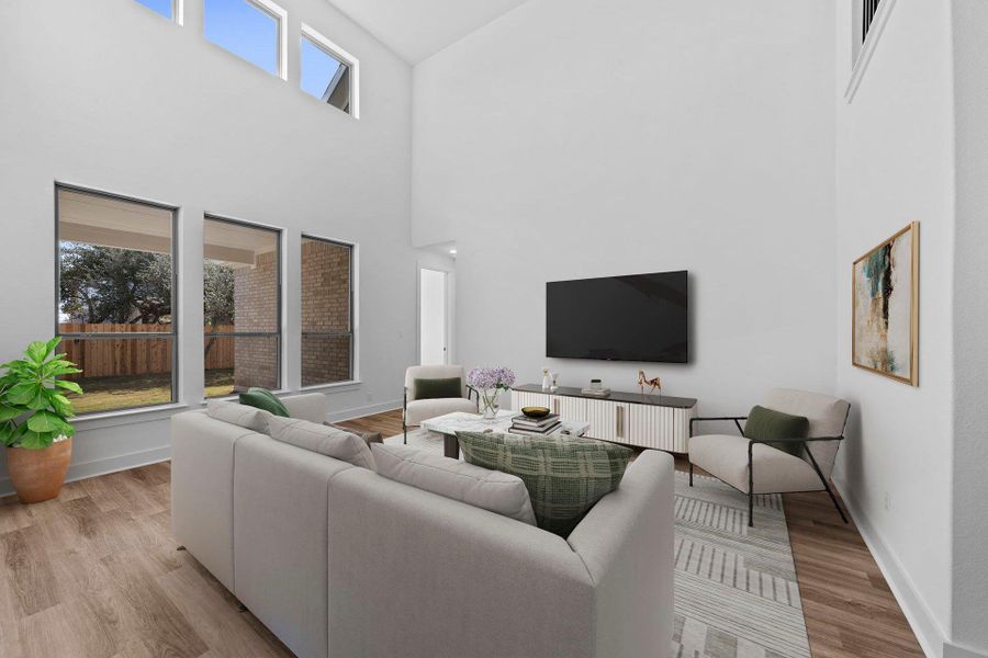 Open Concept Family Room - Virtually Staged