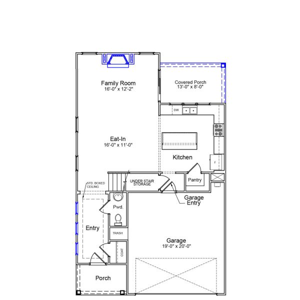 2D floor plan layout of this home in Porter Ridge, Elgin, SC (Image 3).