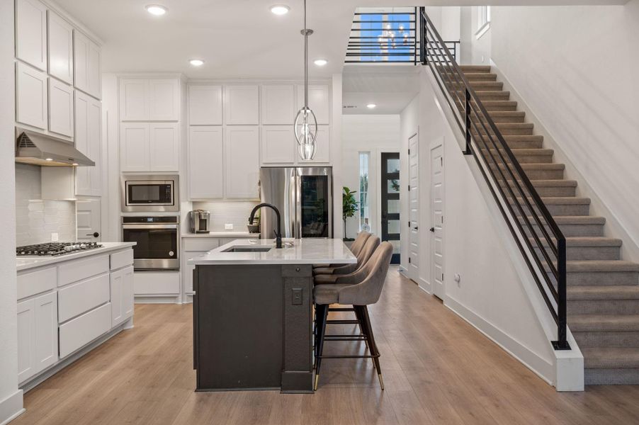 Kitchen view from open living room