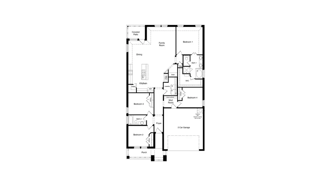 2D floor plan layout of this home in Treeline, Justin, TX (Image 3).