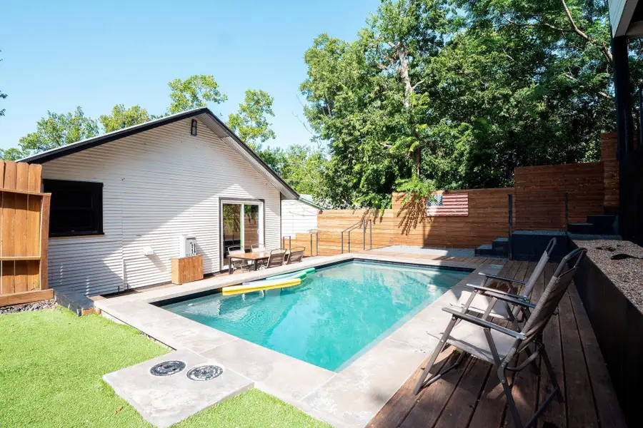 View of pool featuring a fenced backyard