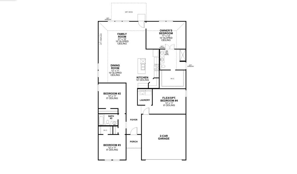 2D floor plan layout for the Boone - 40' Smart Series by M/I Homes in Lane Ranch, Sanger, TX (Image 3). 2D floor plan layout for the Boone - 40' Smart Series by M/I Homes in Lane Ranch, Sanger, TX (Image 3).