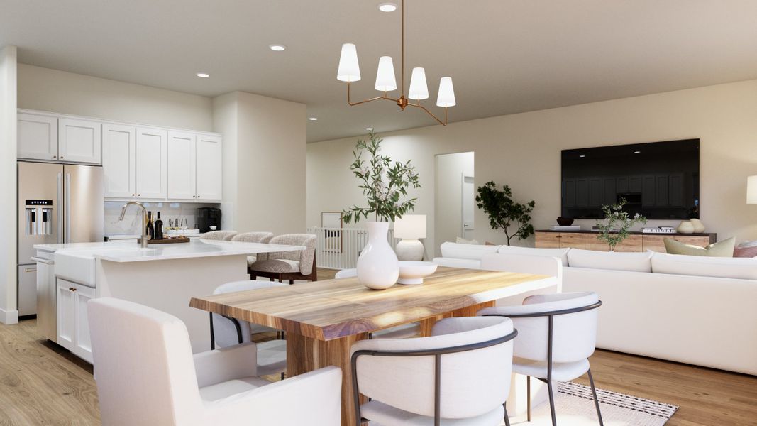 Representative furnished interior of a home built from the Jefferson by Risewell Homes in Highlands Preserve, Mead (Image 8).