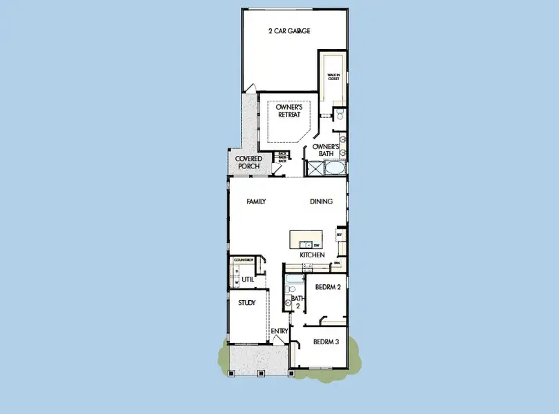 2D floor plan layout for the The Parma by David Weekley Homes in Emerald Heights at Bridgeland Central – 42’ Alley, Cypress, TX (Image 4).