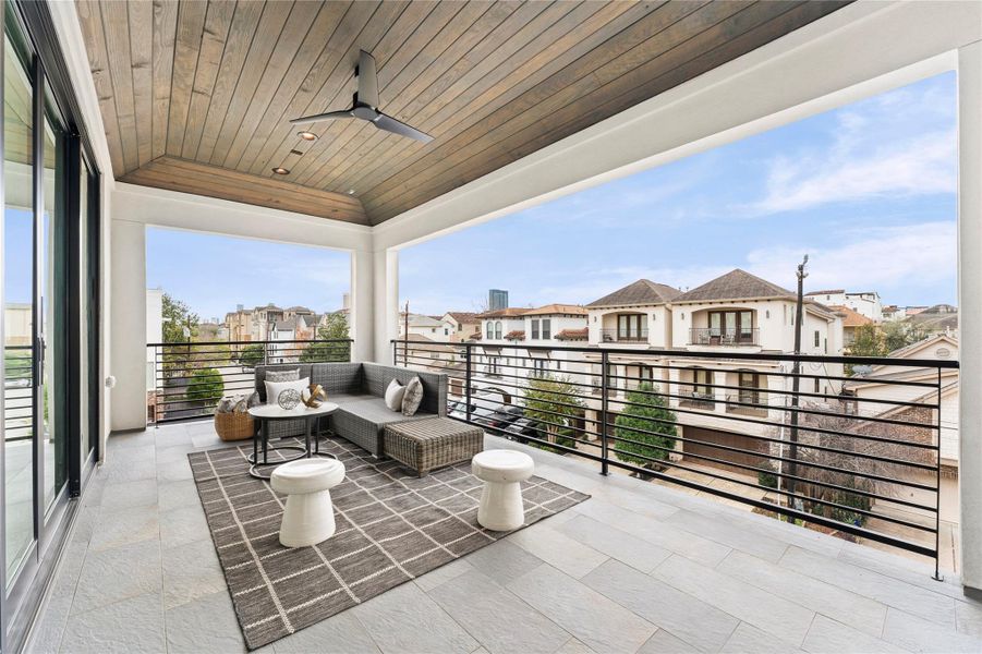 Expansive rooftop terrace ideal for entertaining w/gas and water ready for future summer kitchen options.