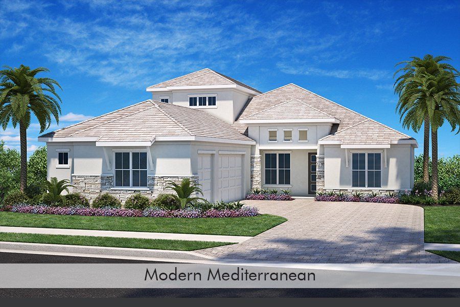 Representative exterior photo of a completed home built from the Tideland by Homes by Towne in Shellstone at Waterside, Sarasota, FL (Image 13).