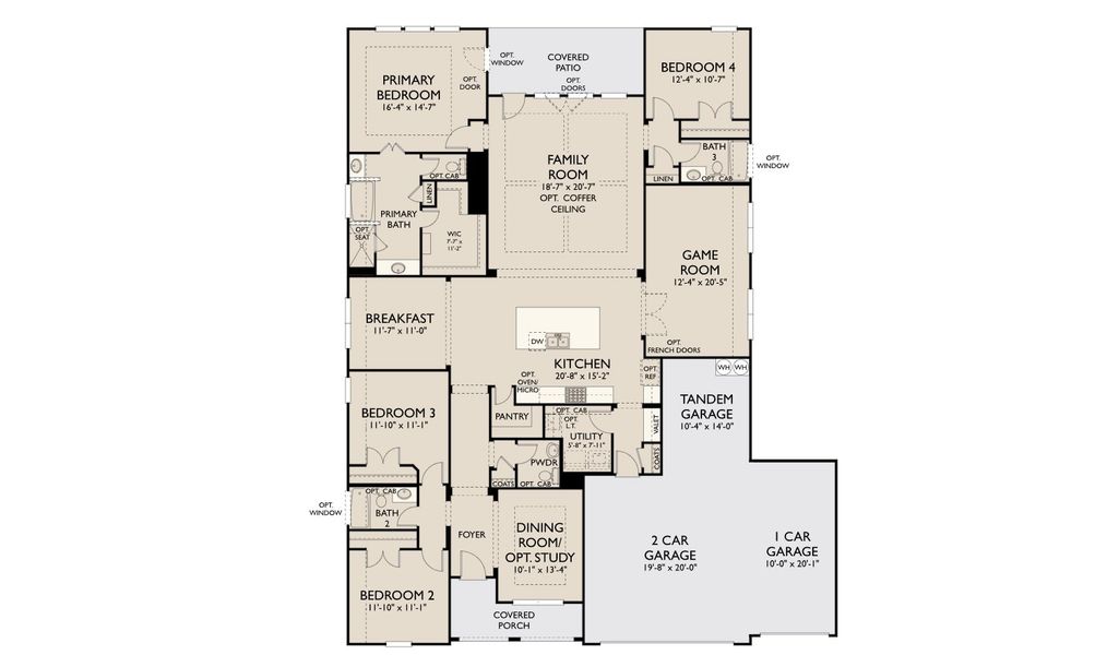 2D floor plan layout for the Carmen by Ashton Woods in Megan's Landing, Castroville, TX (Image 3). 2D floor plan layout for the Carmen by Ashton Woods in Megan's Landing, Castroville, TX (Image 3).