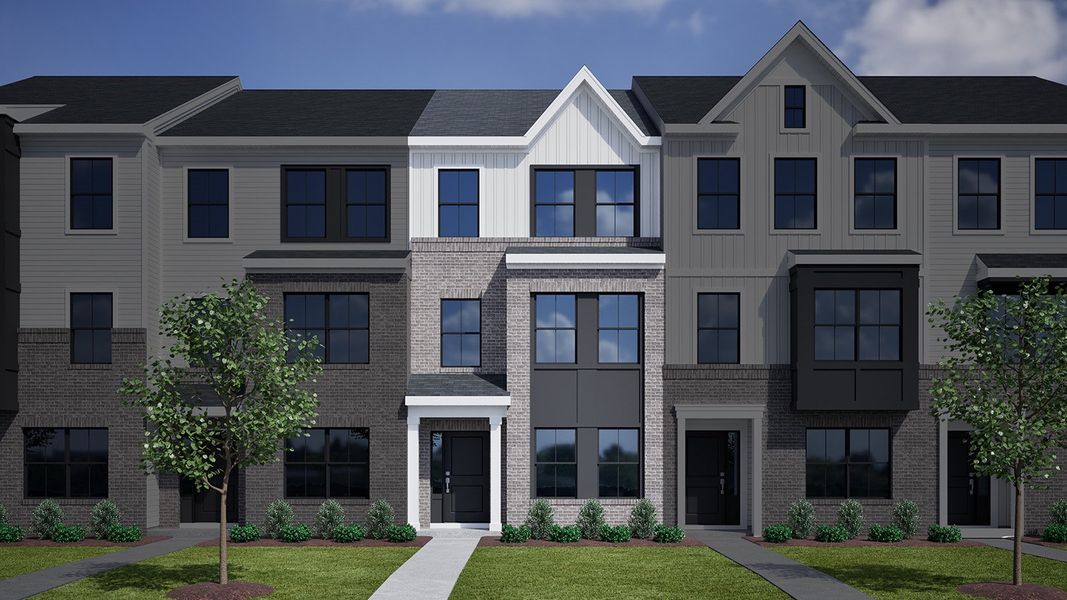Front exterior of a new home in Nichols Landing, Charlotte, NC, highlighting curb appeal (Image 1). Front exterior of a new home in Nichols Landing, Charlotte, NC, highlighting curb appeal (Image 1).