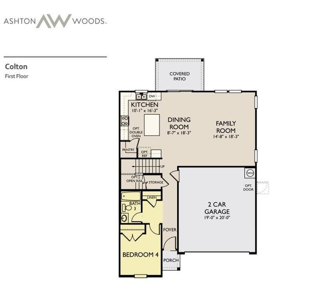 2D floor plan layout of this home in Patterson Ranch, Georgetown, TX (Image 5).