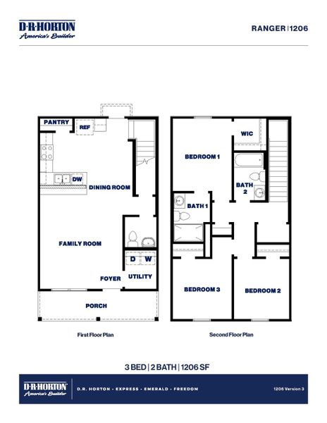 2D floor plan layout of this home in Castles Edge, Willis, TX (Image 3).