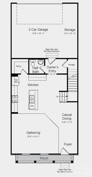 Structural options include: tub and shower at owner's bath, study and tray ceiling.