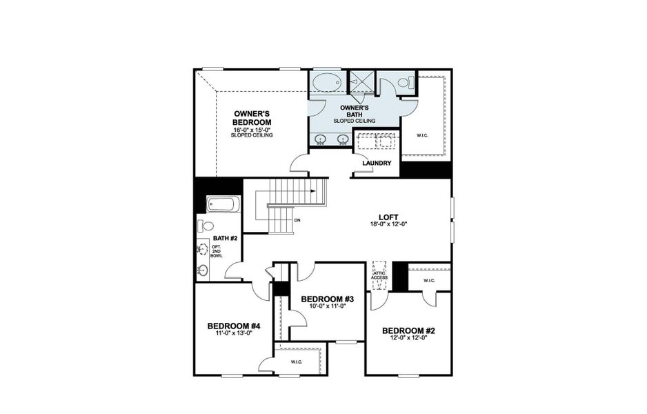 2D floor plan layout of this home in Cascades at Onion Creek, Austin, TX (Image 2). 2D floor plan layout of this home in Cascades at Onion Creek, Austin, TX (Image 2).
