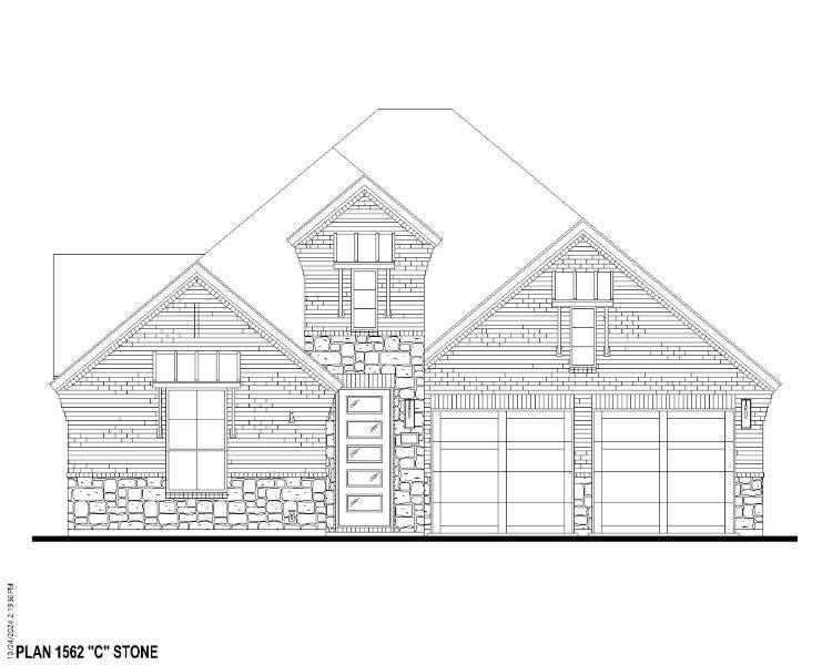 Plan 1562 Elevation C w/ Stone