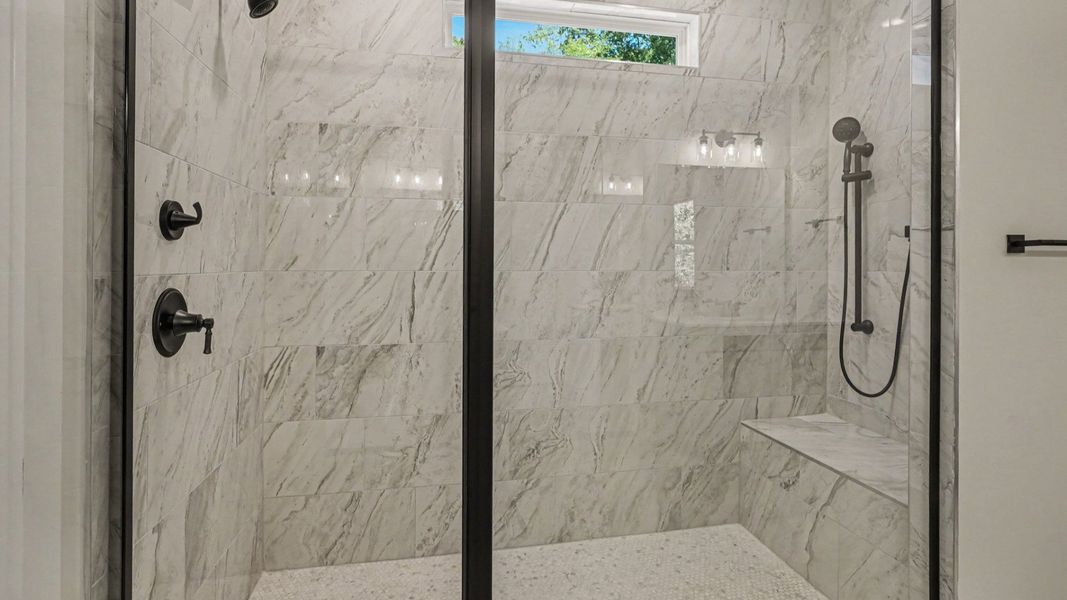 Roman shower in primary bathroom Roman shower in primary bathroom
