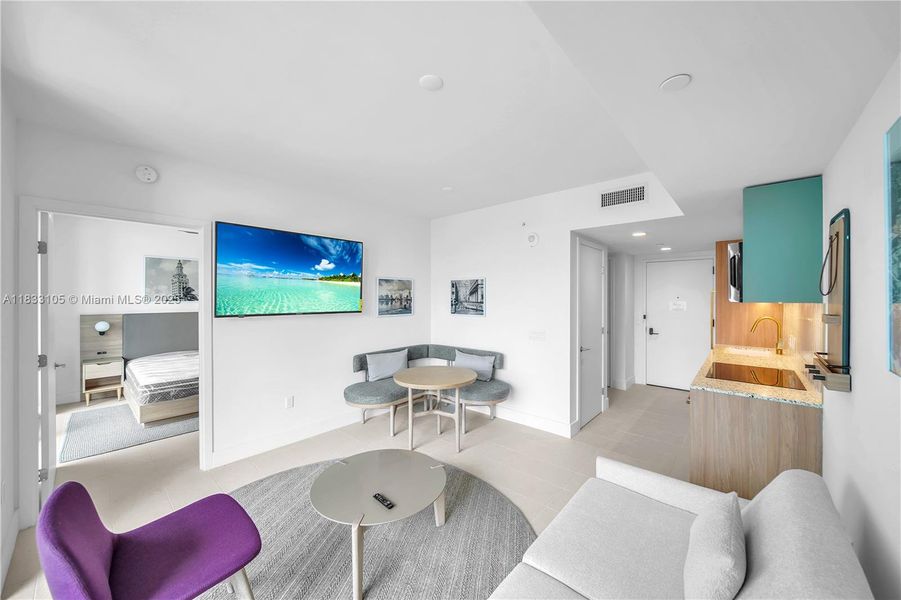 Furnished interior view inside a new home in Gale Hotel & Residences Miami (former Natiivo), Miami (Image 8).