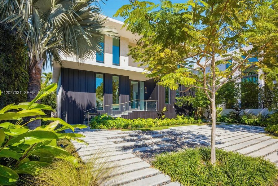 Exterior details and patio area of a home in , Miami Beach (Image 3). Exterior details and patio area of a home in , Miami Beach (Image 3).