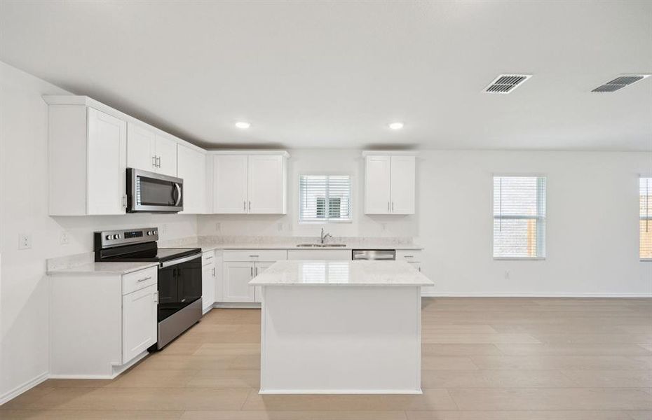 Abundant cabinet space in kitchen