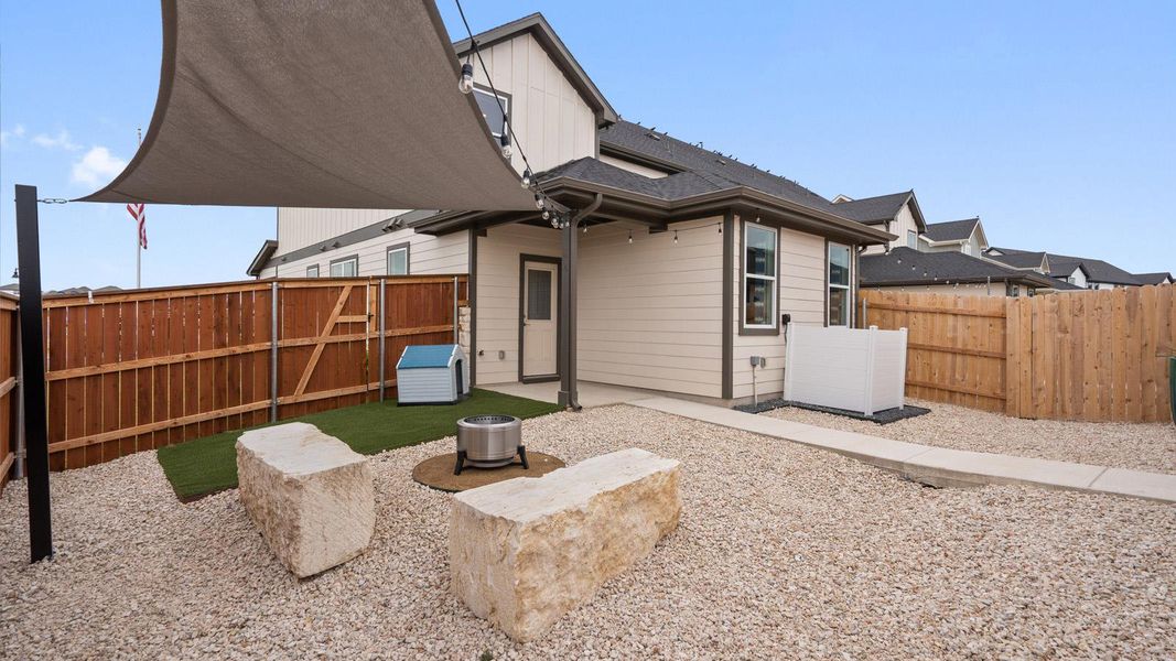 Exterior details and patio area of a home in Avery Centre, Round Rock (Image 27). Exterior details and patio area of a home in Avery Centre, Round Rock (Image 27).