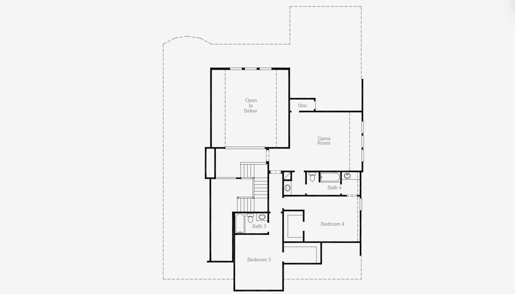 2D floor plan layout for the Haskell II by Coventry Homes in Hillside Village 60', Celina, TX (Image 6).