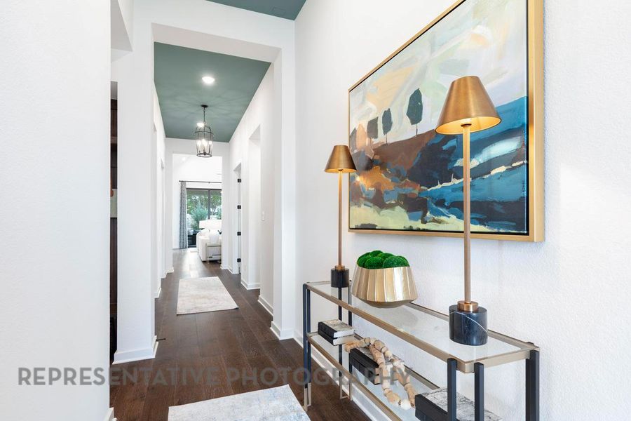 Furnished interior view inside a new home in 6 Creeks at Waterridge: 55ft. lots, Kyle (Image 5). Furnished interior view inside a new home in 6 Creeks at Waterridge: 55ft. lots, Kyle (Image 5).