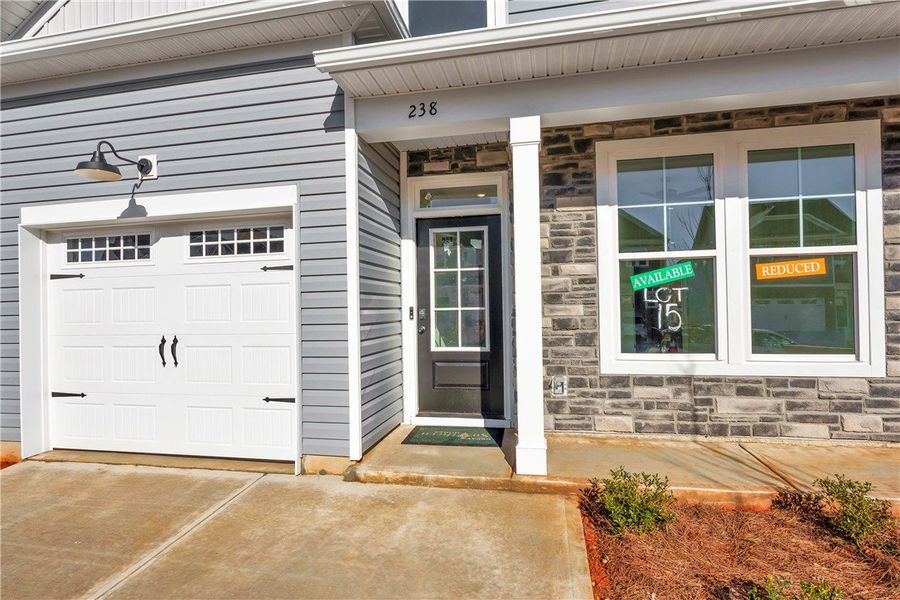 Exterior details and patio area of a home in Brownstone Park, Easley (Image 3).