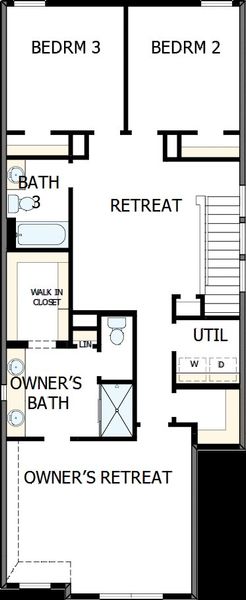 2D floor plan layout of this home in Double Creek Crossing – City Home Series, Round Rock, TX (Image 5). 2D floor plan layout of this home in Double Creek Crossing – City Home Series, Round Rock, TX (Image 5).