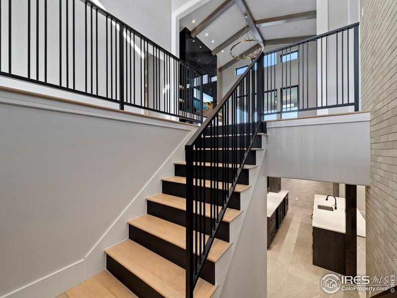 Beautiful Staircase to Basement Oasis