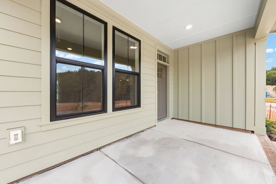 Representative exterior details of a home built from the The Benwick by David Weekley Homes in The River District - Pioneer Collection, Charlotte (Image 3).