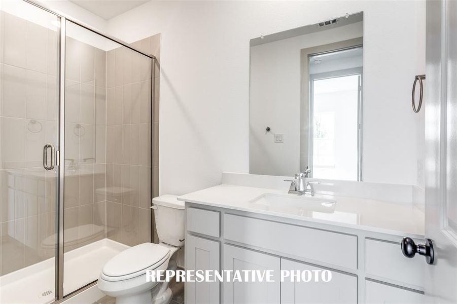 Friends and family will love the beautiful guest baths in this lovely home.  REPRESENTATIVE PHOTO.