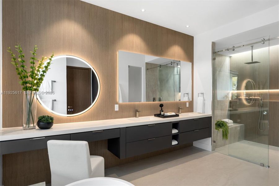 Furnished interior view inside a new home in , Miami (Image 14).