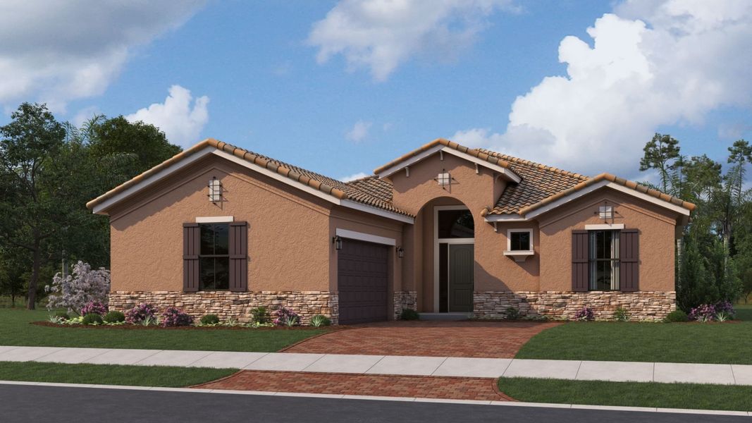 Representative exterior photo of a completed home built from the Rebecca by Kolter Homes in Esprit at Avenir, Palm Beach Gardens, FL (Image 28). Representative exterior photo of a completed home built from the Rebecca by Kolter Homes in Esprit at Avenir, Palm Beach Gardens, FL (Image 28).