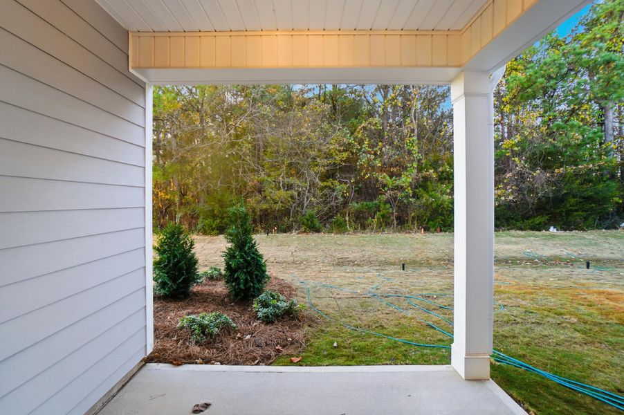 Exterior details and patio area of a home in Blythe Mill Townhomes, Waxhaw (Image 4). Exterior details and patio area of a home in Blythe Mill Townhomes, Waxhaw (Image 4).