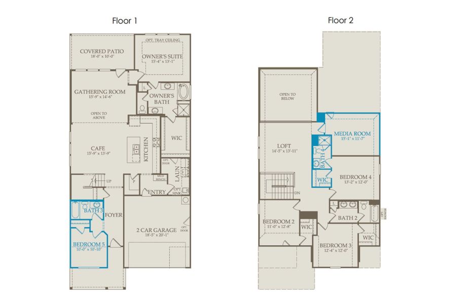 2D floor plan layout of this home in Wilson Creek Meadows, Celina, TX (Image 2). 2D floor plan layout of this home in Wilson Creek Meadows, Celina, TX (Image 2).
