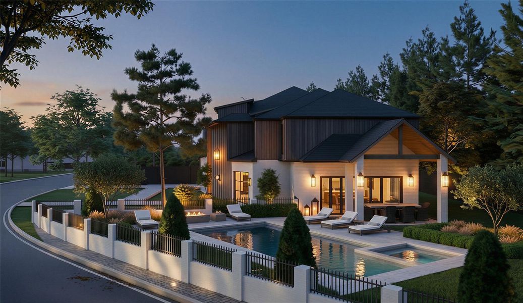 Rendering: Exterior (pool shown is optional and not included in base price)