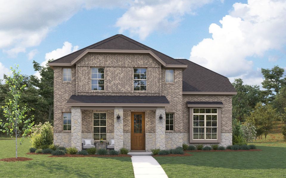 The Livingston - Tudor with Stone Elevation The Livingston - Tudor with Stone Elevation