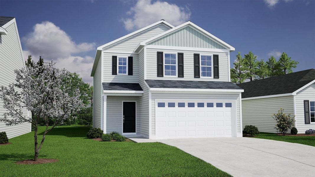 Front exterior of a new home in Richmond Hill, Inman, SC, highlighting curb appeal (Image 1). Front exterior of a new home in Richmond Hill, Inman, SC, highlighting curb appeal (Image 1).