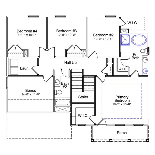 2D floor plan layout of this home in Gates at Windermere, Blythewood, SC (Image 3).