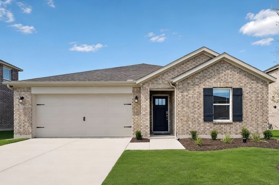 Representative exterior photo of a completed home built from the Hutto by Taylor Morrison in Parks at Foster Crossing, Anna, TX (Image 1). Representative exterior photo of a completed home built from the Hutto by Taylor Morrison in Parks at Foster Crossing, Anna, TX (Image 1).