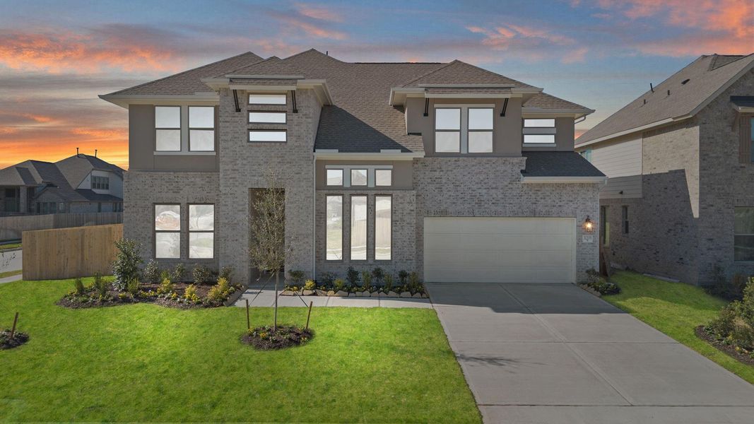 Front exterior of a new home in , Conroe, TX, highlighting curb appeal (Image 20).