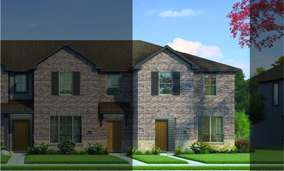 Houston with Elevation 4A Stone Exterior 2023 Townhomes