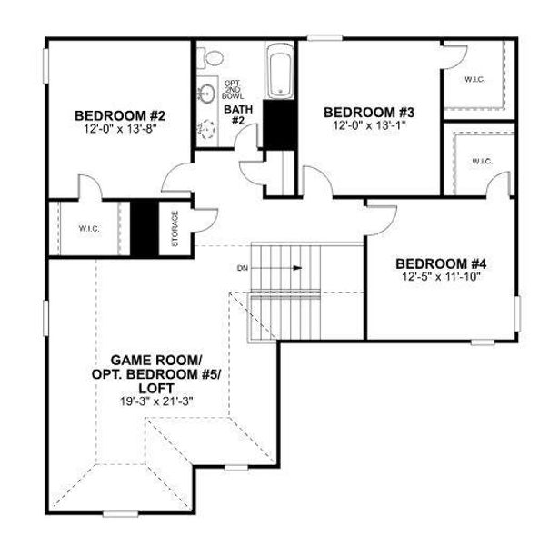 2D floor plan layout of this home in Moran Ranch, Willis, TX (Image 5).